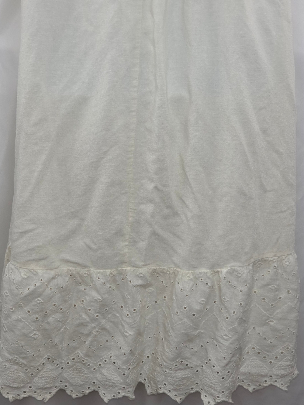 Old Navy M Linen Eyelet Button-Front Cream Midi Dress 4039- - Picture 6 of 7